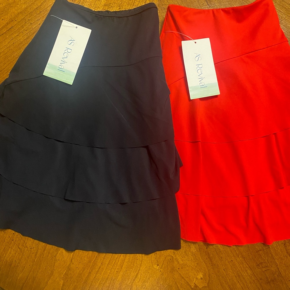 NEW with tags AS Revival TWO skorts one Black and one Red